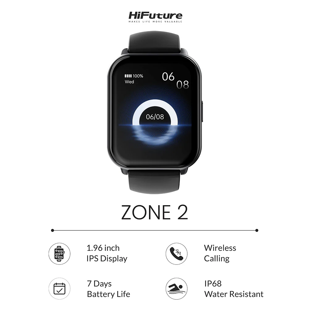 HiFuture Zone2 Everyday Smartwatch (Black) - Image 3