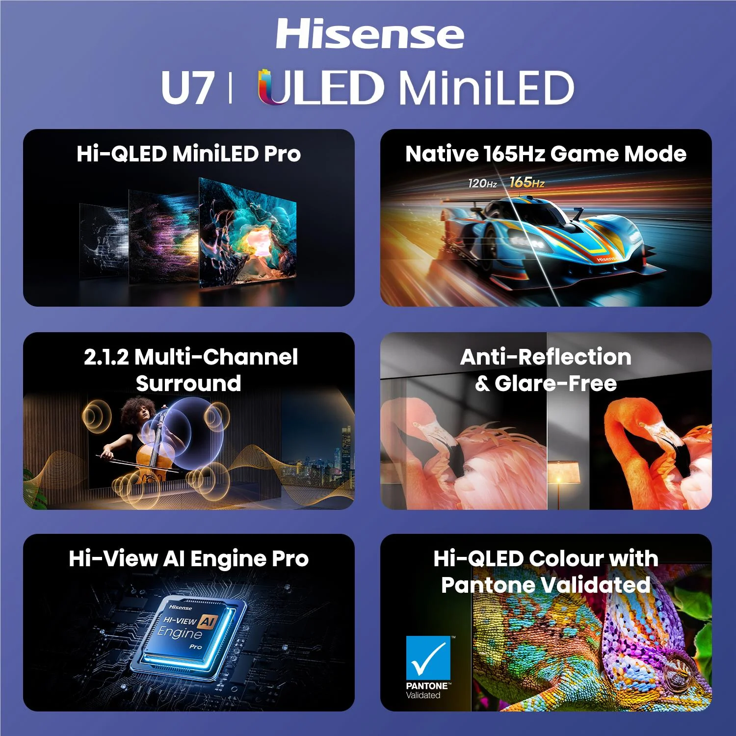 Hisense 100" U7SAU Mini LED Hi-QLED 4K Smart AI TV [2026] - Image 7