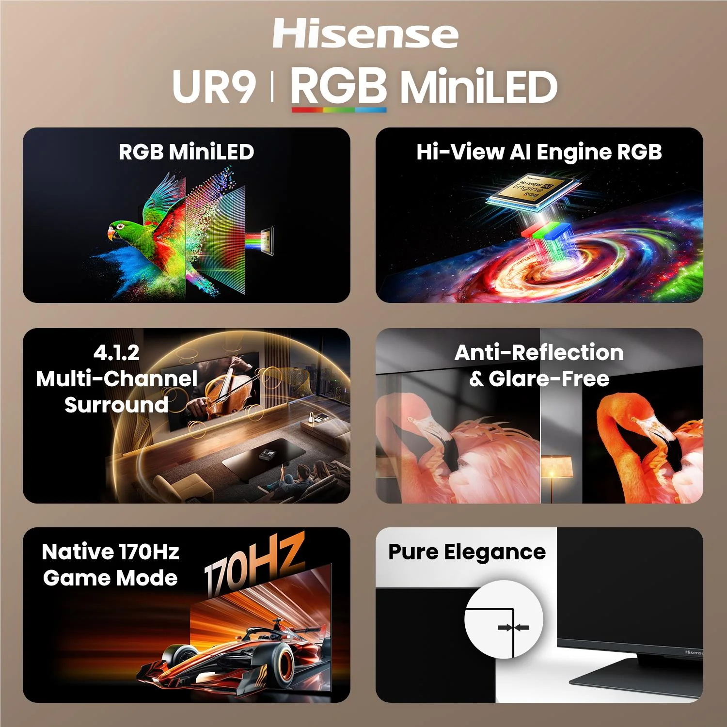 Hisense 65" UR9SAU ULED 4K UHD RGB Mini-LED Smart TV [2026] - Image 7