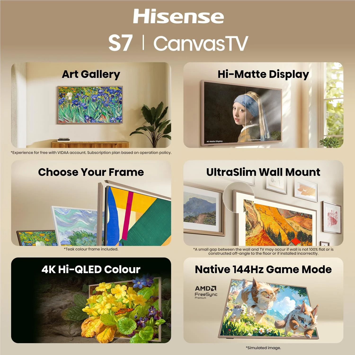 Hisense 75'' S7SAU 4K Hi-QLED CanvasTV [2026] - Image 7