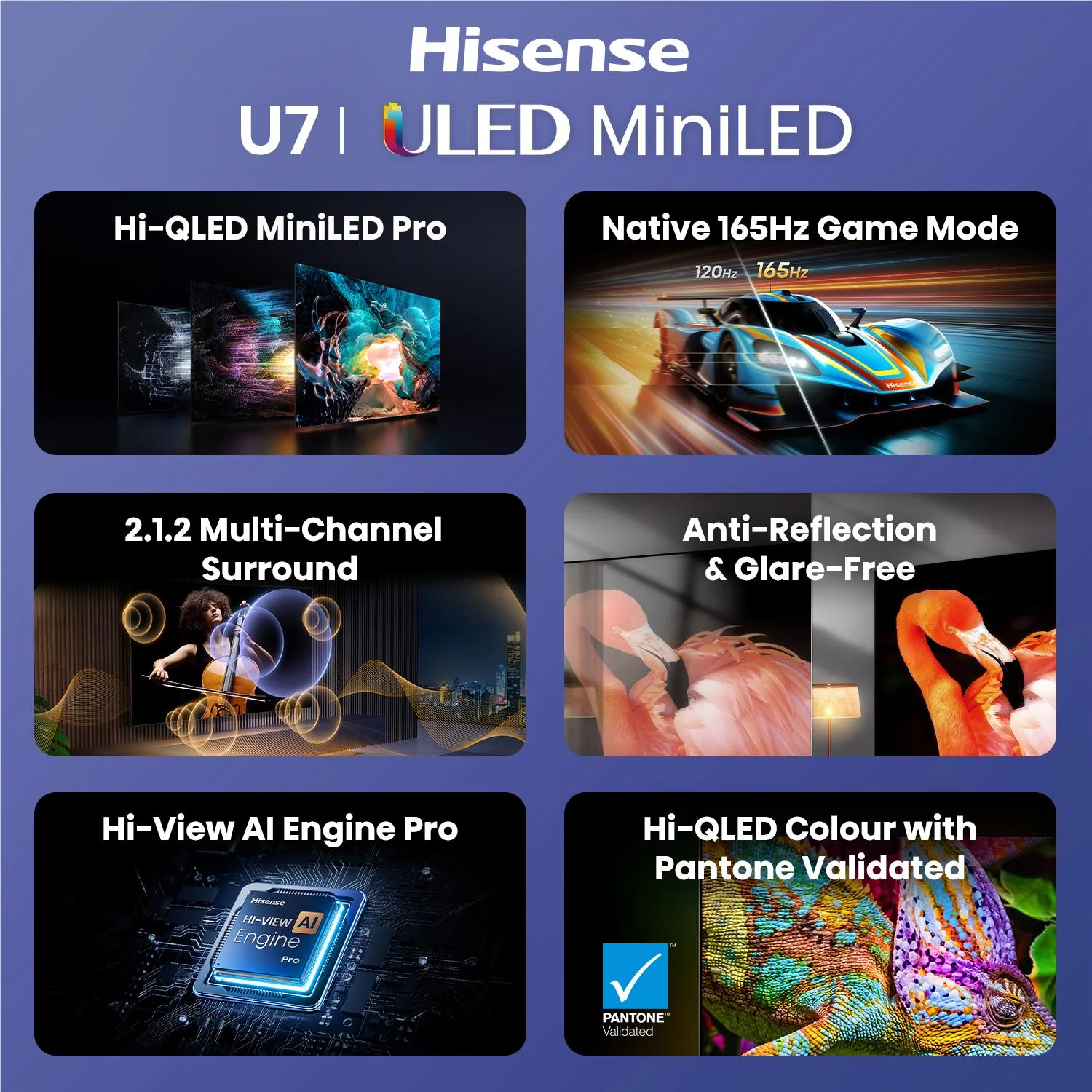 Hisense 75" U7SAU Mini LED Hi-QLED 4K Smart AI TV [2026] - Image 7