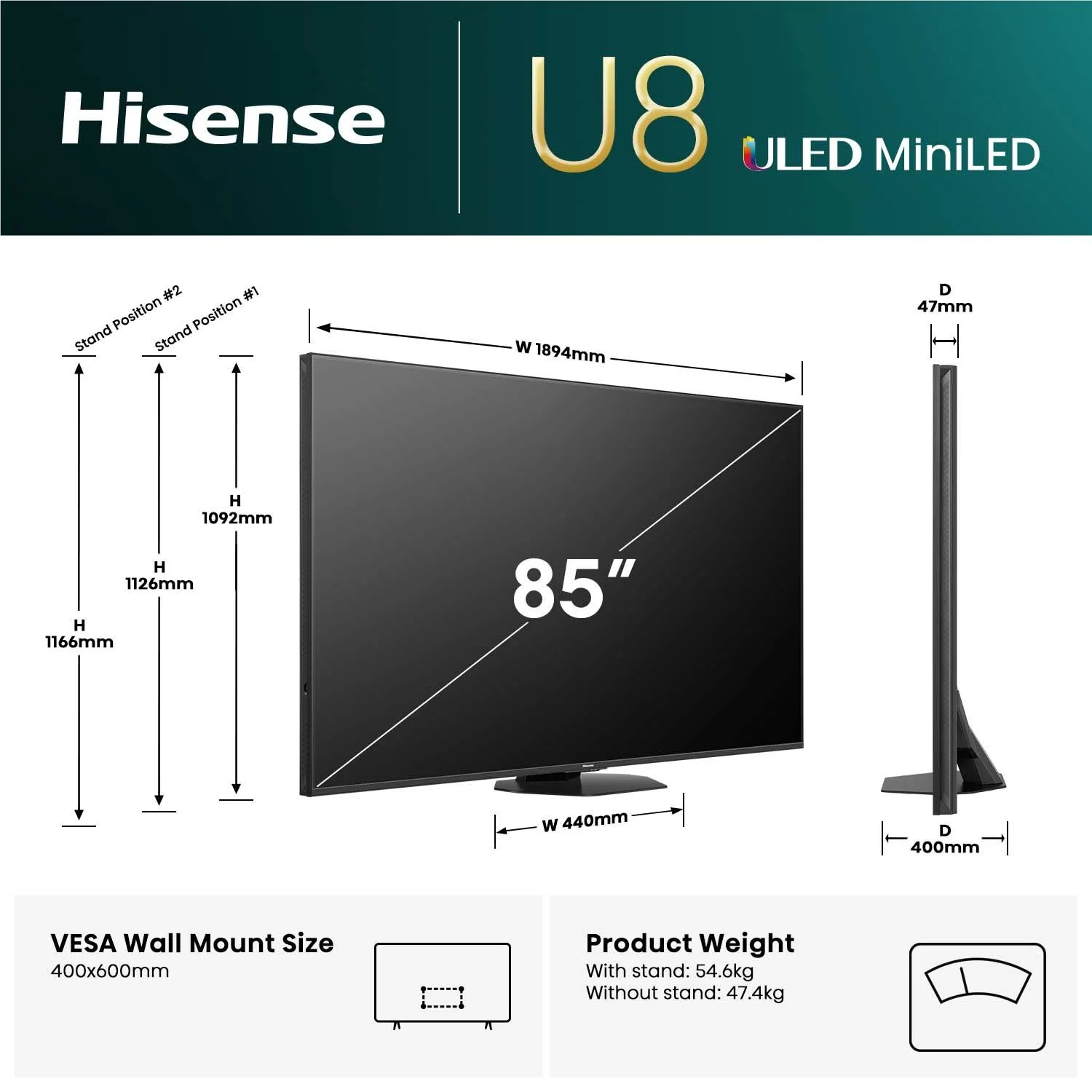Hisense 85" U8QAU 4K ULED Mini-LED Smart TV [2025] - Image 4