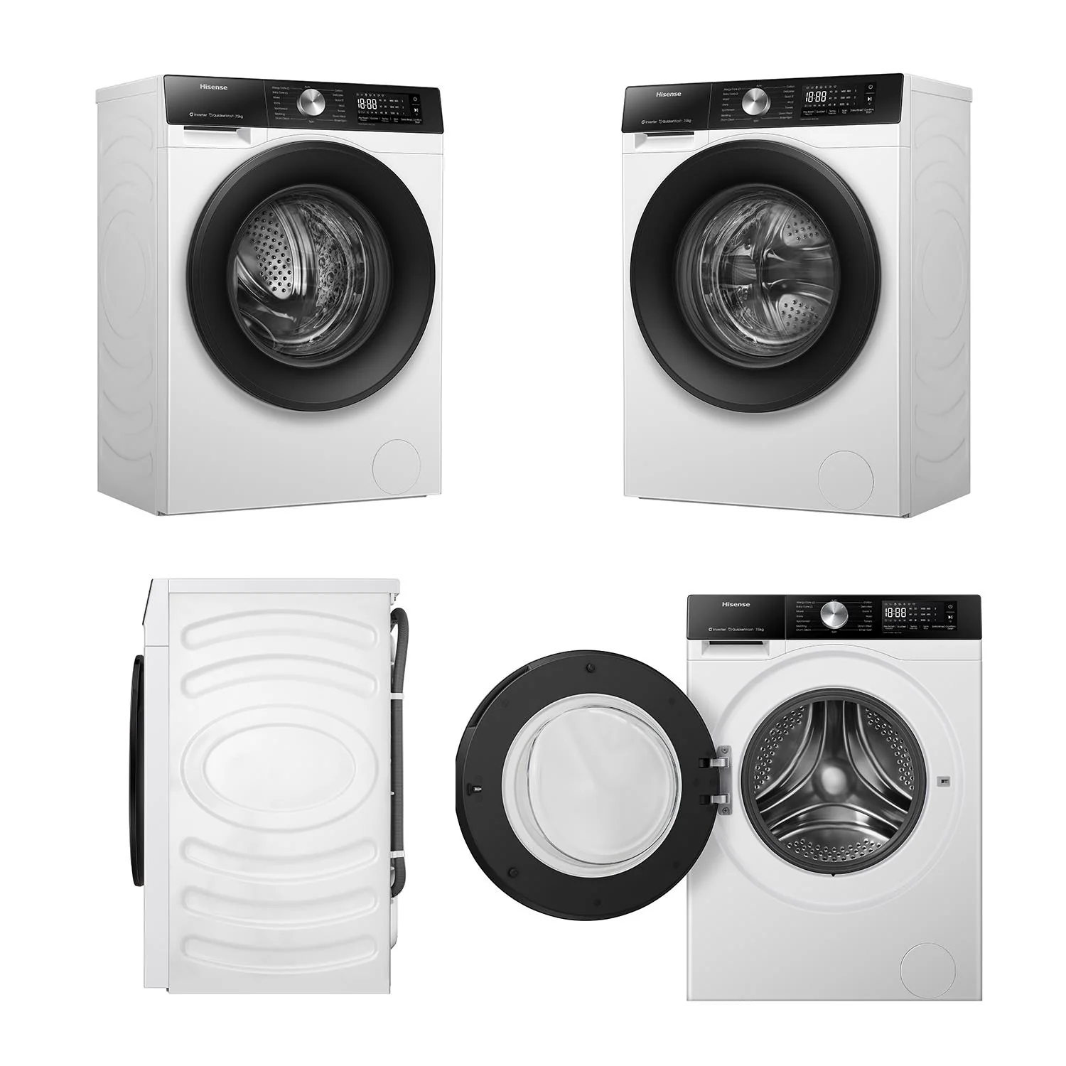 Hisense HWF3S7514X Series 3S 7.5kg Front Load Washing Machine (White) - Image 2