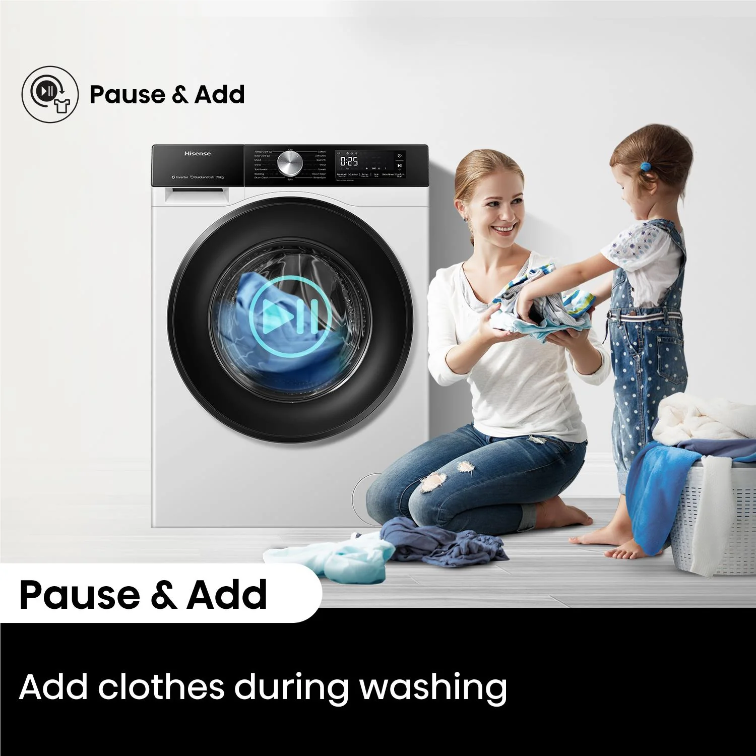 Hisense HWF3S7514X Series 3S 7.5kg Front Load Washing Machine (White) - Image 9