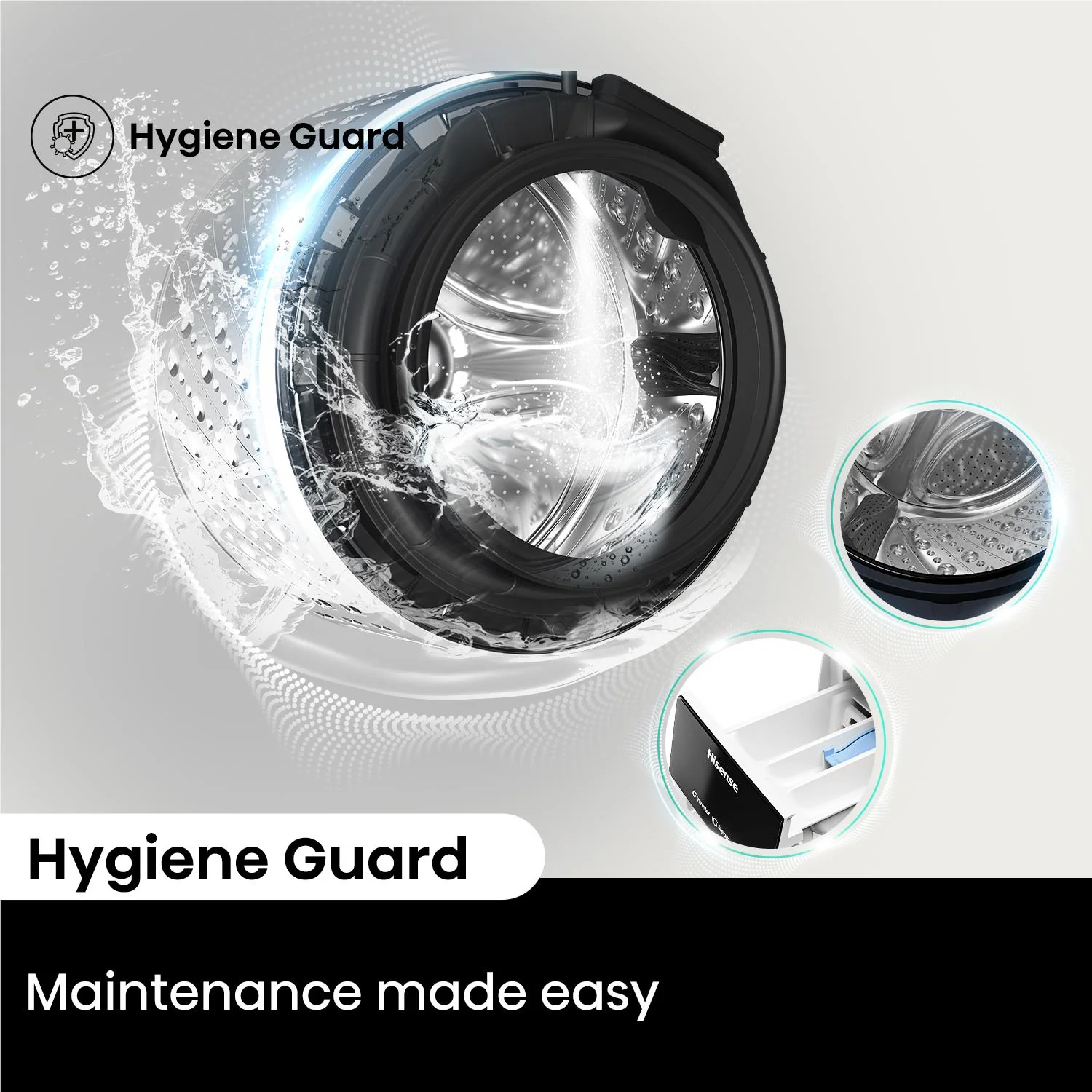 Hisense HWF3S8514X Series 3S 8.5kg Front Load Washing Machine (White) - Image 6