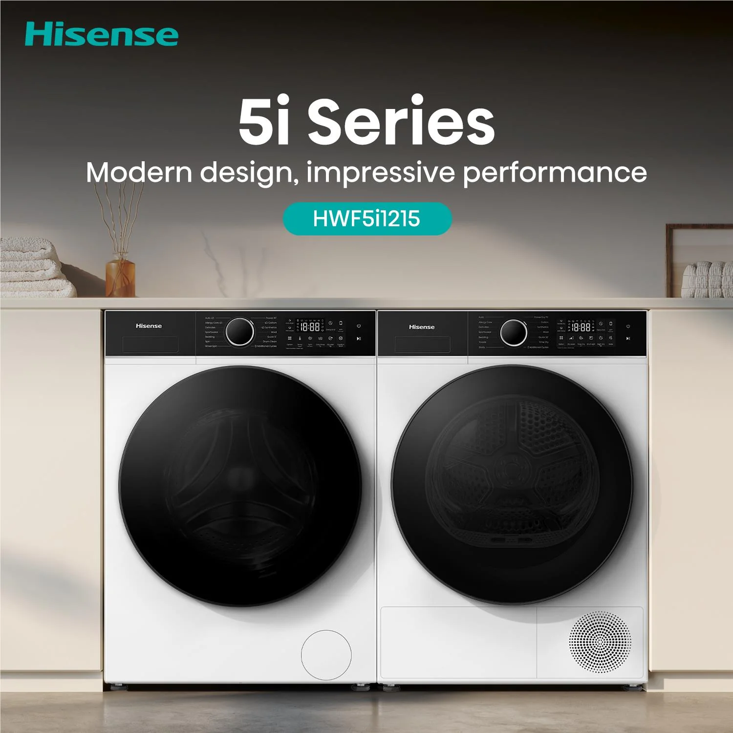 Hisense HWF5i1215 Series 5I 12kg Pure Flat Front Load Washing Machine - Image 8