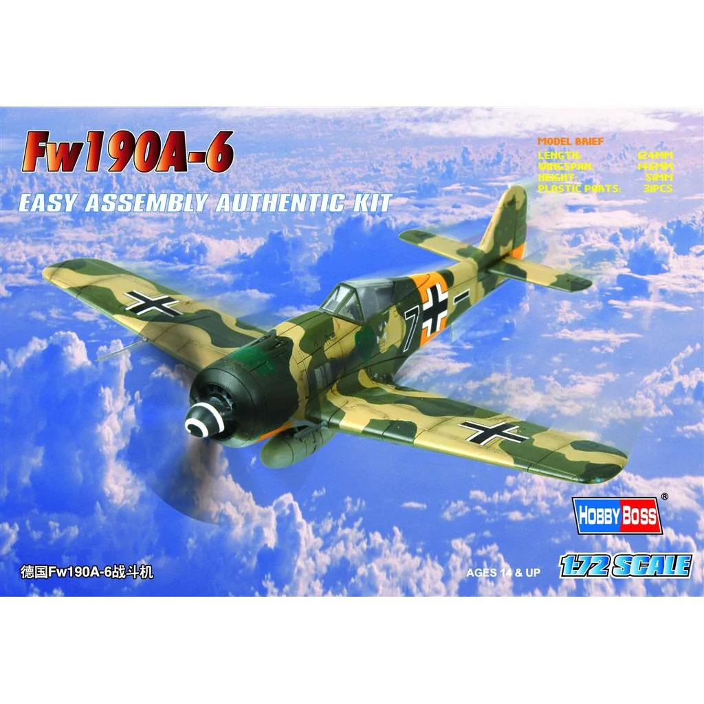 Hobby Boss 1/72 Fw190A-6 Plastic Model Kit - Image 6