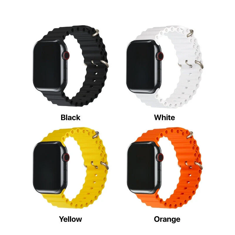 Hoco Apple Watch Ocean Band for Series 42 / 44 / 45 / 46 / 49 mm (Black) - Image 2