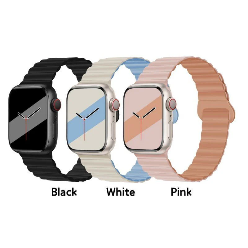 Hoco Apple Watch Silicon Magnetic Band (White) - Image 2