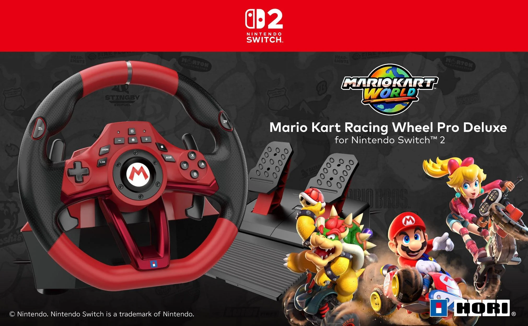 HORI Mario Kart Racing Wheel Pro Deluxe for Nintendo Switch 2 - Image 8