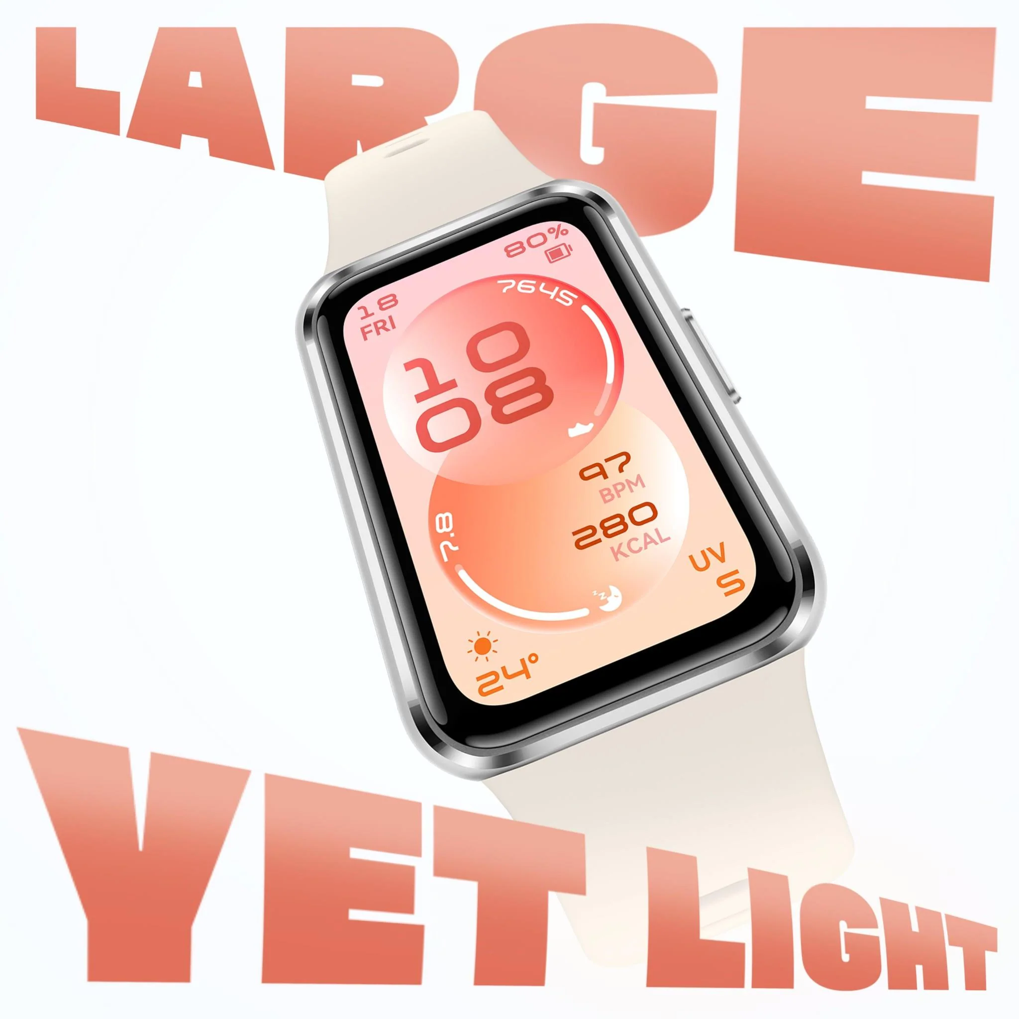 Huawei Band 11 Aluminium Alloy Case with Fluoroelastomer Strap (White) - Image 4