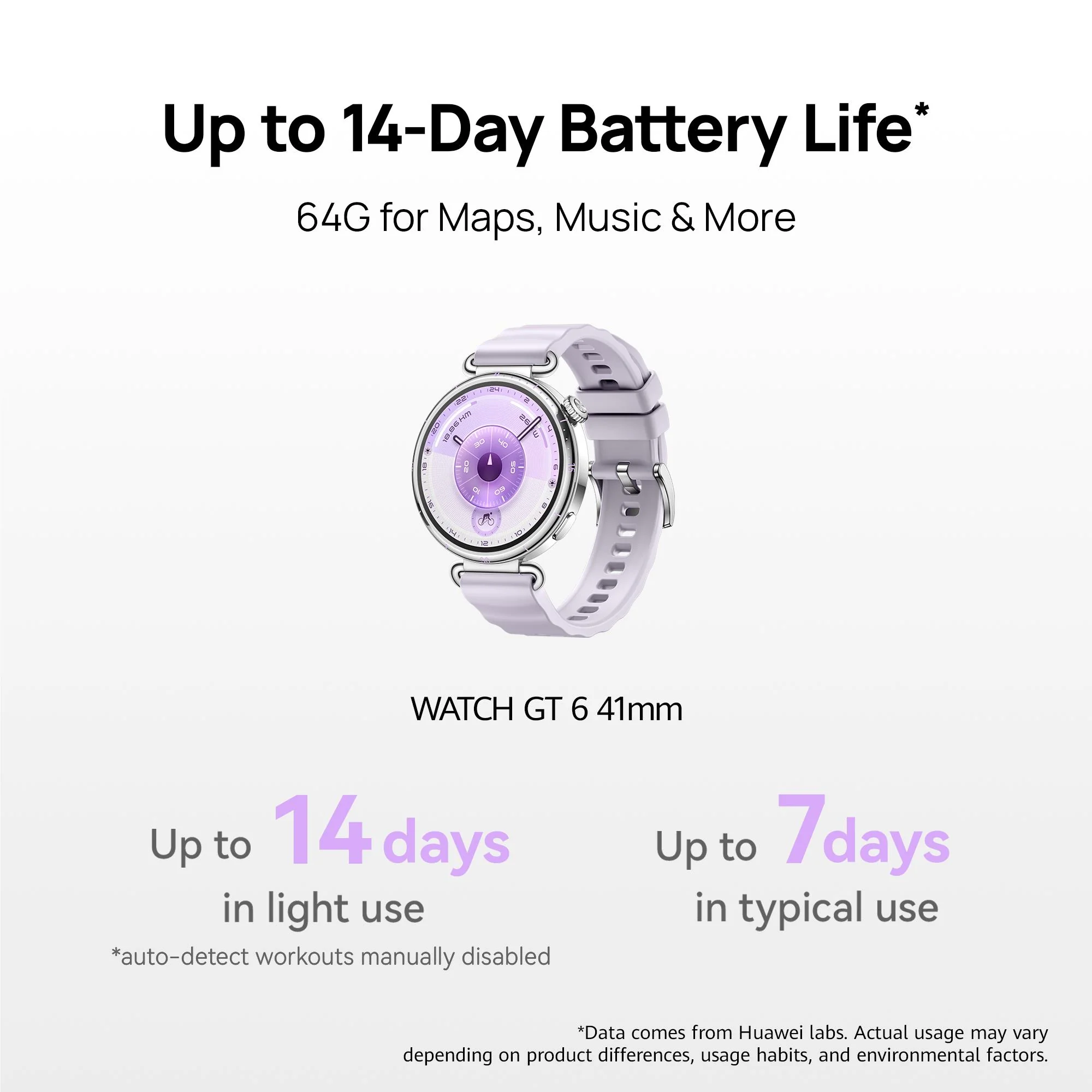 Huawei Watch GT 6 41mm  (Purple Fluoroelastomer Strap) - Image 4