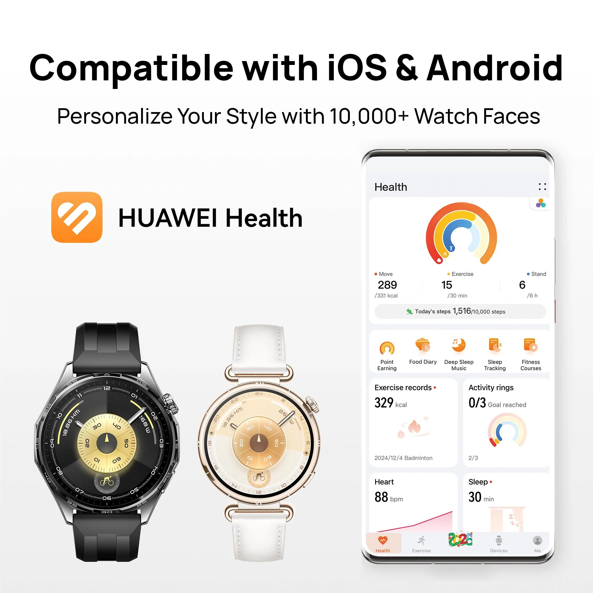 Huawei Watch GT 6 41mm  (Purple Fluoroelastomer Strap) - Image 8