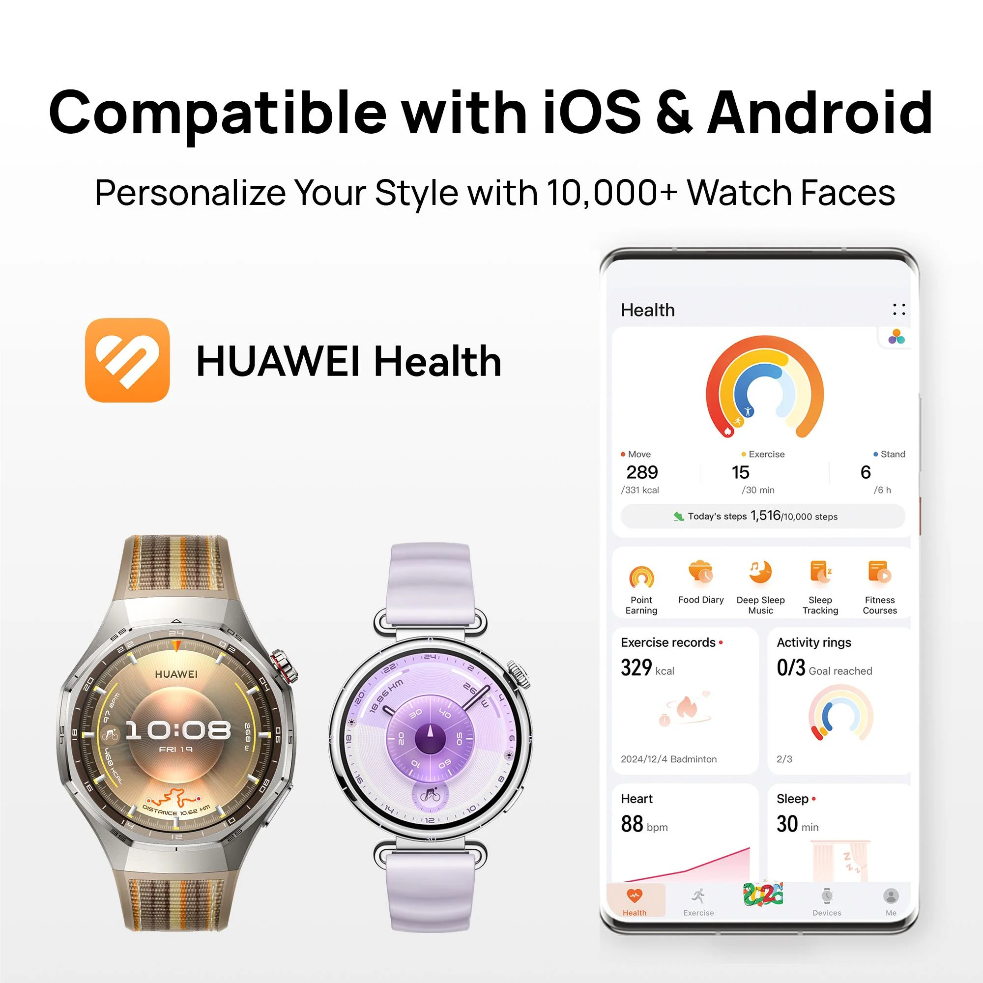 Huawei Watch GT 6 Pro 46mm (Brown Composite Woven Strap) - Image 8
