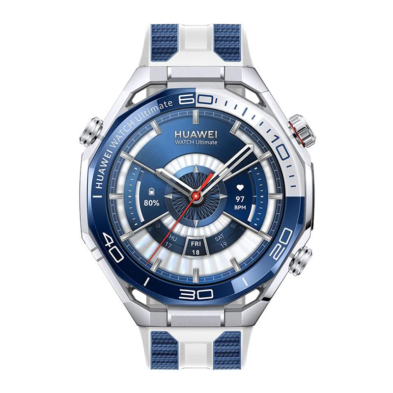 Huawei Watch Ultimate 2 (Blue with Blue & White Fluoroelastomer Strap) - Image 2