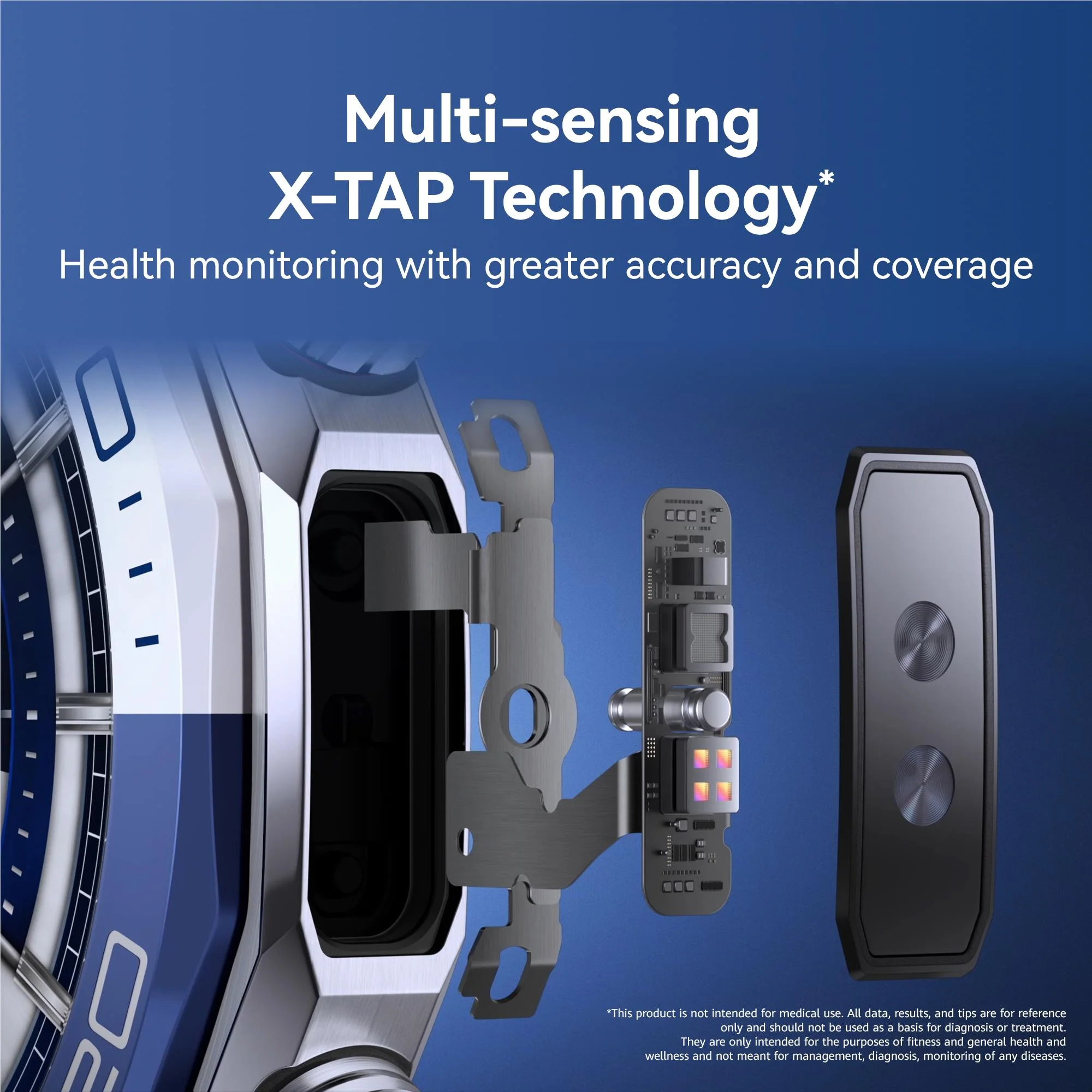 Huawei Watch Ultimate 2 (Blue with Blue & White Fluoroelastomer Strap) - Image 8