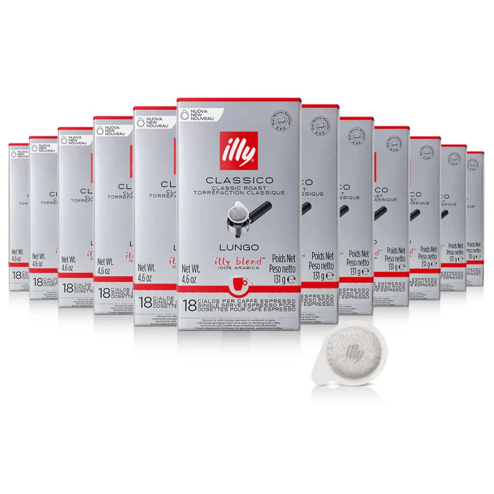 Illy Arabica Lungo E.S.E Espresso Coffee Pods Classic Roast 12x18pcs - Image 4