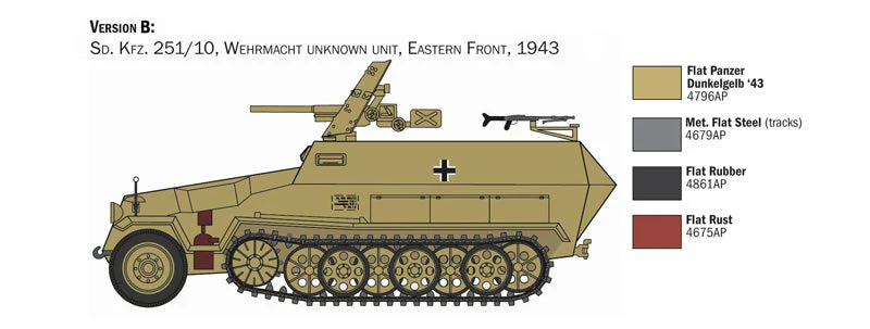 Italeri 1/72 Sd.Kfz. 251/10 Scaled Plastic Model Kit - Image 5