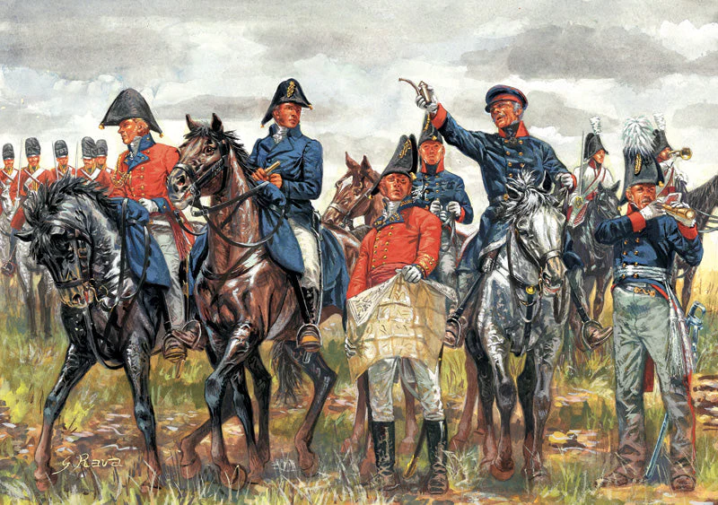 Italeri 1/72 Waterloo British and Prussian General Staff Napoleonic Wars - Image 2