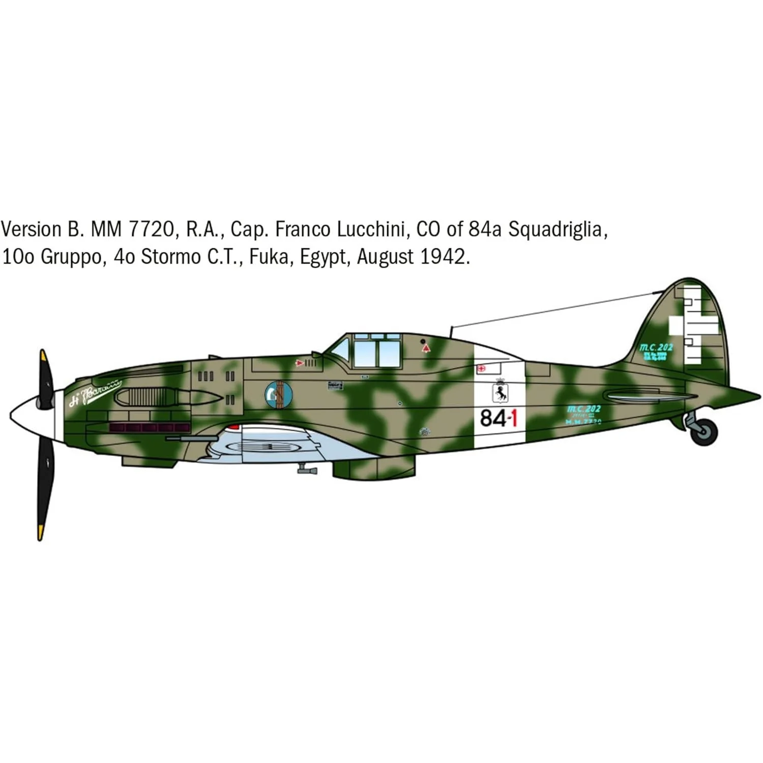 Italeri 1/72 WWII ACES MC.202 Folgore Ace - Image 4