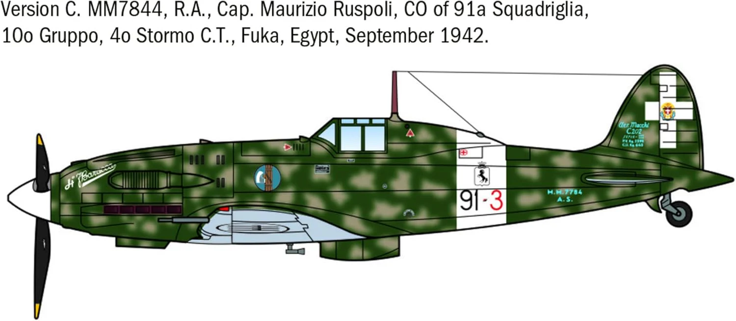 Italeri 1/72 WWII ACES MC.202 Folgore Ace - Image 5