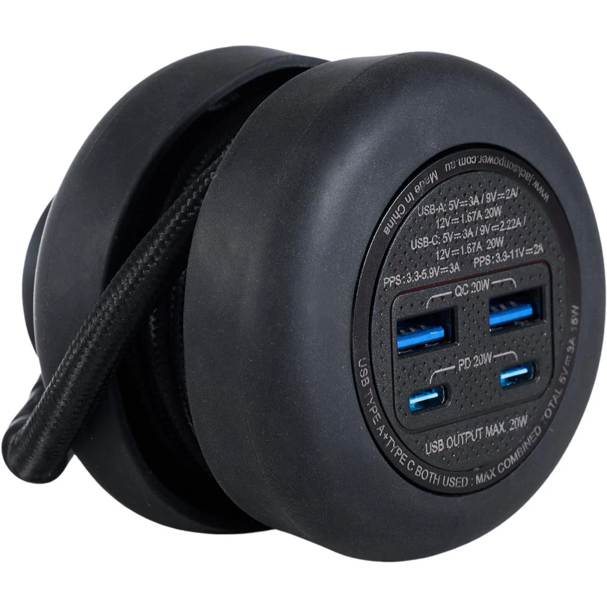 Jackson PowerPuck Rapid Charge PD20W USB-C / USB-A Wall Adaptor - Image 3