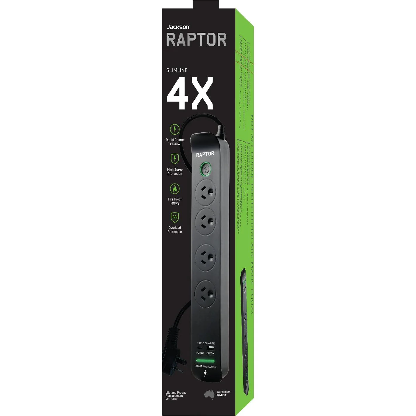 Jackson Raptor Slimline 4 Way Powerboard - Image 4