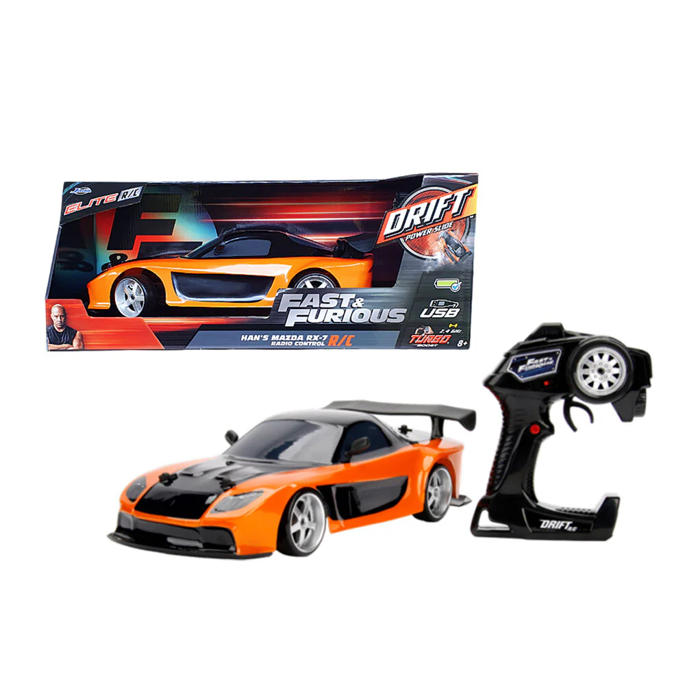 Jada 1:10 Scale Fast & Furious Han's 1993 RC Car Mazda RX-7 Veilside - Image 2