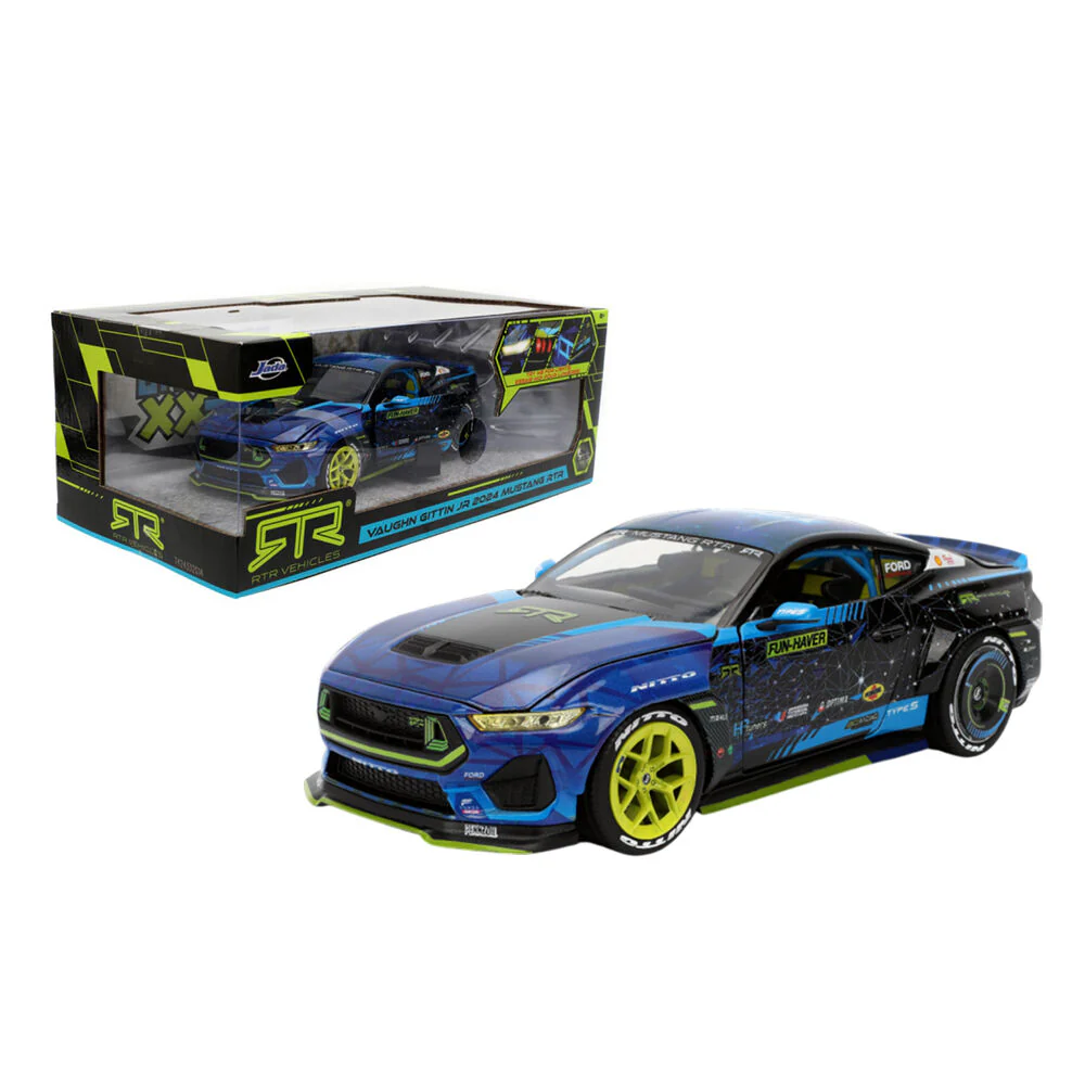 Jada 1:24 Big Time Muscle Vaughn Gittin Jr 2024 Ford Mustang RTR Racing Model - Image 2