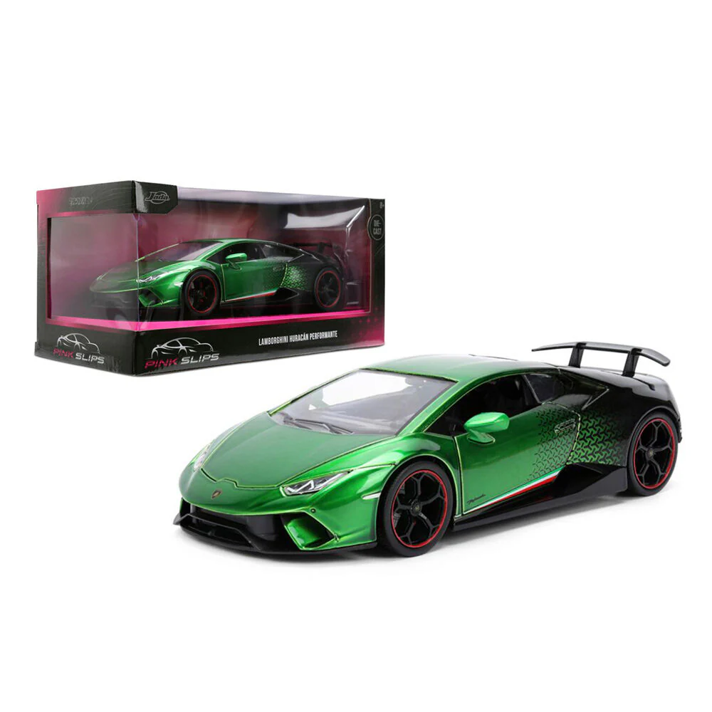 Jada 1:24 Pink Slips Lamborghini Huracan Performante Green Black Diecast Vehicle - Image 2