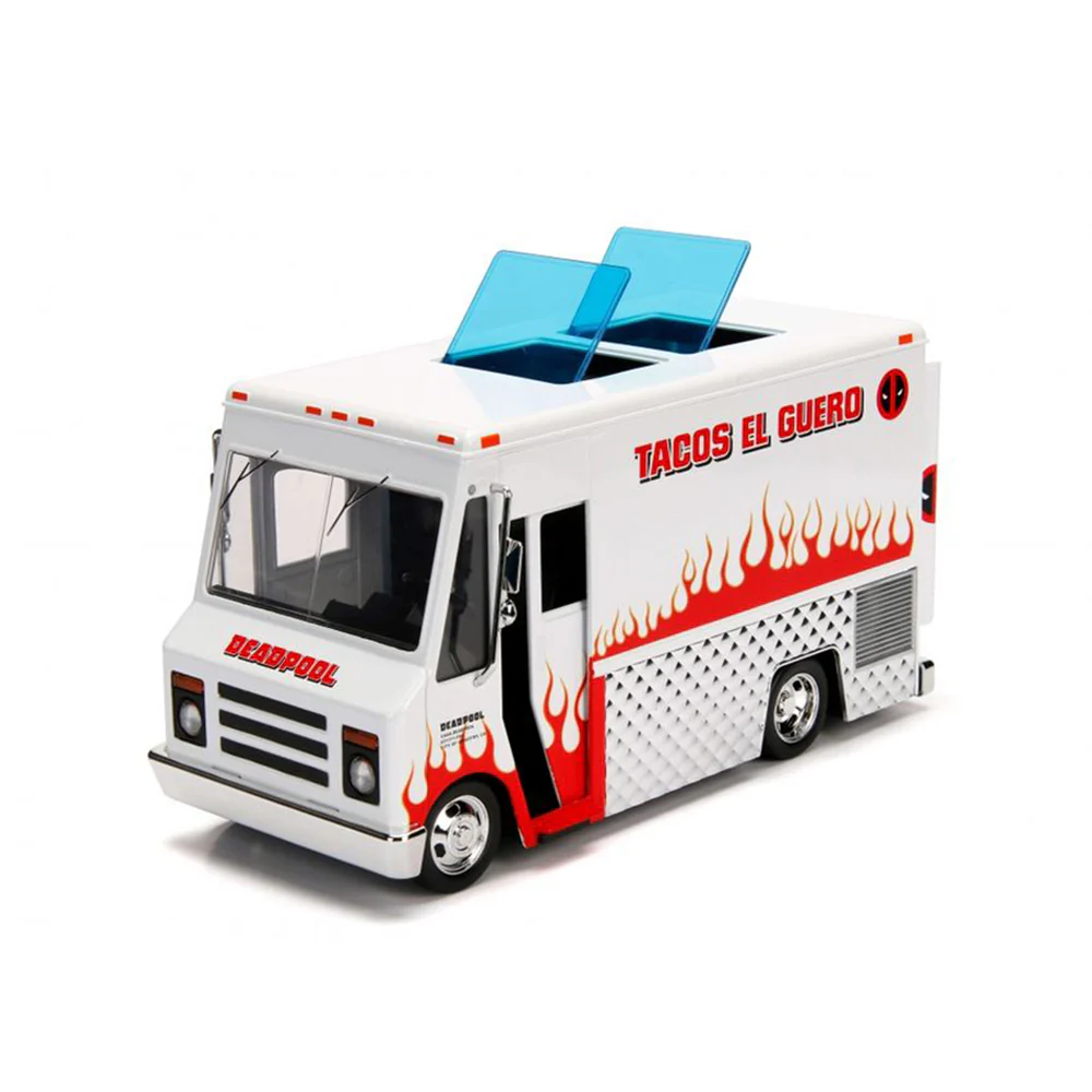 Jada 1:24 Scale Food Truck Deadpool Taco With Deadpool Figure Diecast Model Car - Image 2