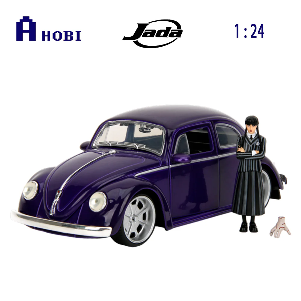 Jada 1:24 Scale Volkswagen Beetle With Wednesday Addams & Thing Diecast Model - Image 3
