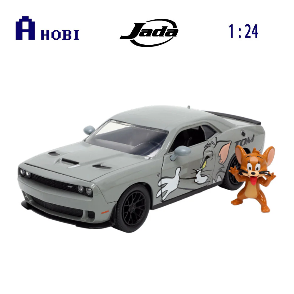 Jada 1:24 Tom And Jerry 2015 Dodge Challenger Hellcat With Jerry Figure Model - Image 7