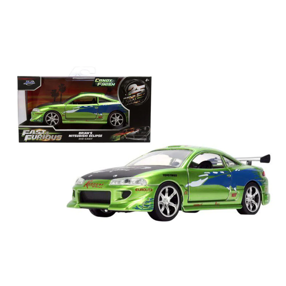 Jada 1:32 Fast & Furious Brian’s 1995 Mitsubishi Eclipse Anniversary Diecast Car - Image 2