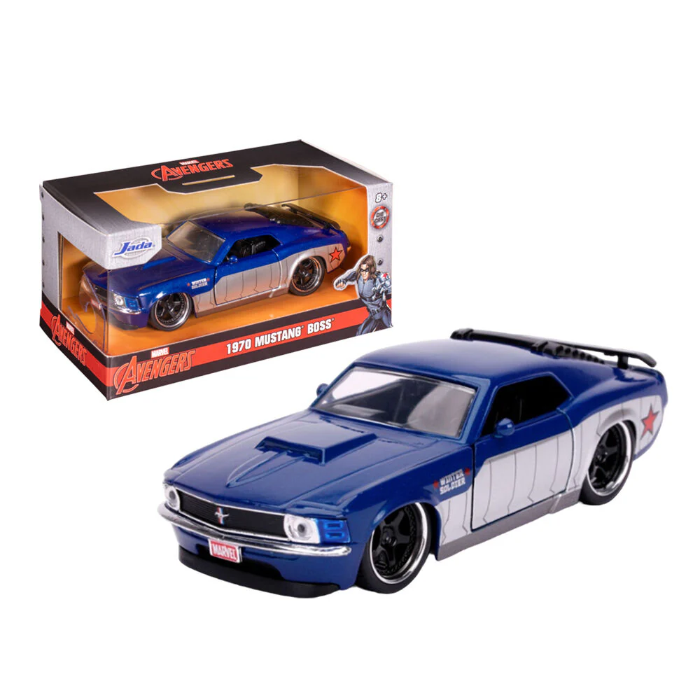 Jada 1:32 Scale Marvel Winter Soldier 1970 Ford Mustang Boss Diecast Car Model - Image 2