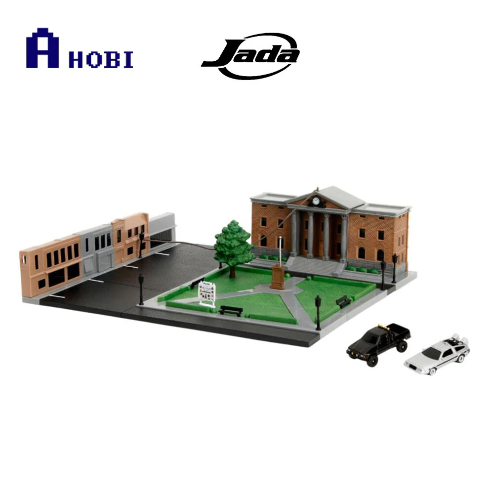 Jada Back To The Future 1.65" Nano Scene Hill Valley Courthouse With 2 Vehicles - Image 7