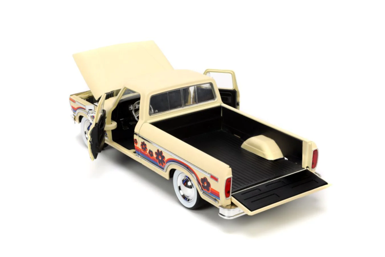 Jada Toys I Love The 70s 1979 Ford F150 1:24 Scale Racing Car Die-Cast Vehicle Toy - Image 7