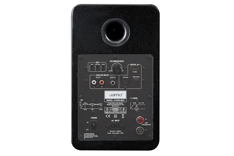 Jamo C705PA MKII Active Bookshelf Speaker (Black) - Image 3