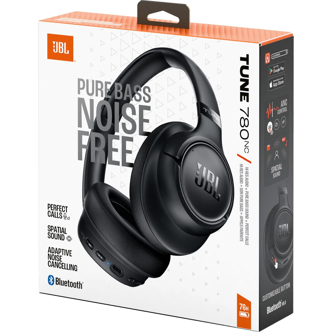 JBL Tune 780NC Wireless Over-Ear Noise Cancelling Headphones (Black) - Image 8