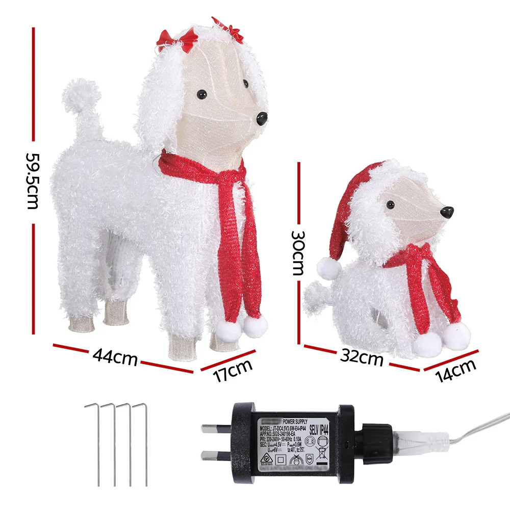 Jingle Jollys Christmas Lights 60 LED Fairy Light 2pcs Dog Decorations Set - Image 3