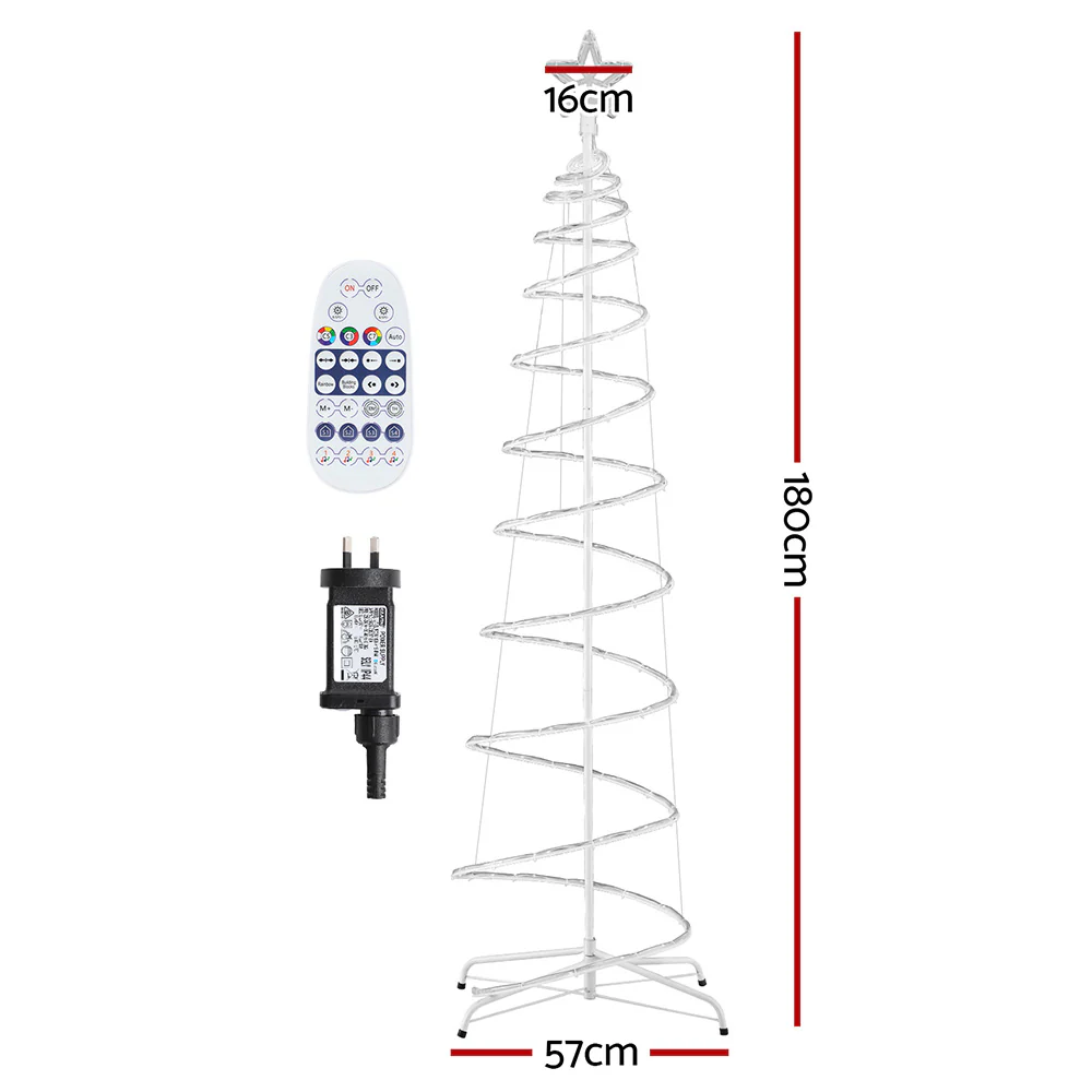 Jingle Jollys Christmas Tree 1.8m 100 RGB LED Rope Lights Xmas Trees Decoration - Image 2