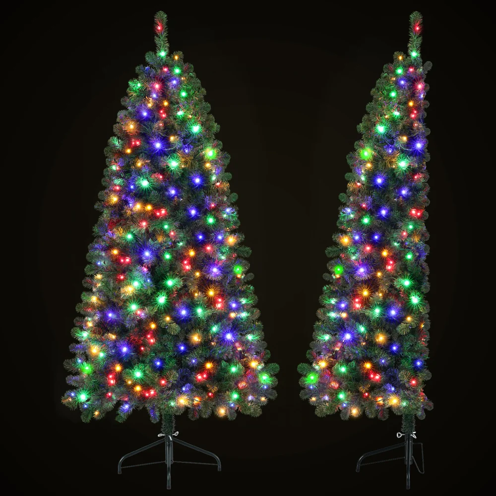 Jingle Jollys Christmas Tree 1.8M LED Corner Xmas Tree Half 8 Modes Multi-color - Image 3