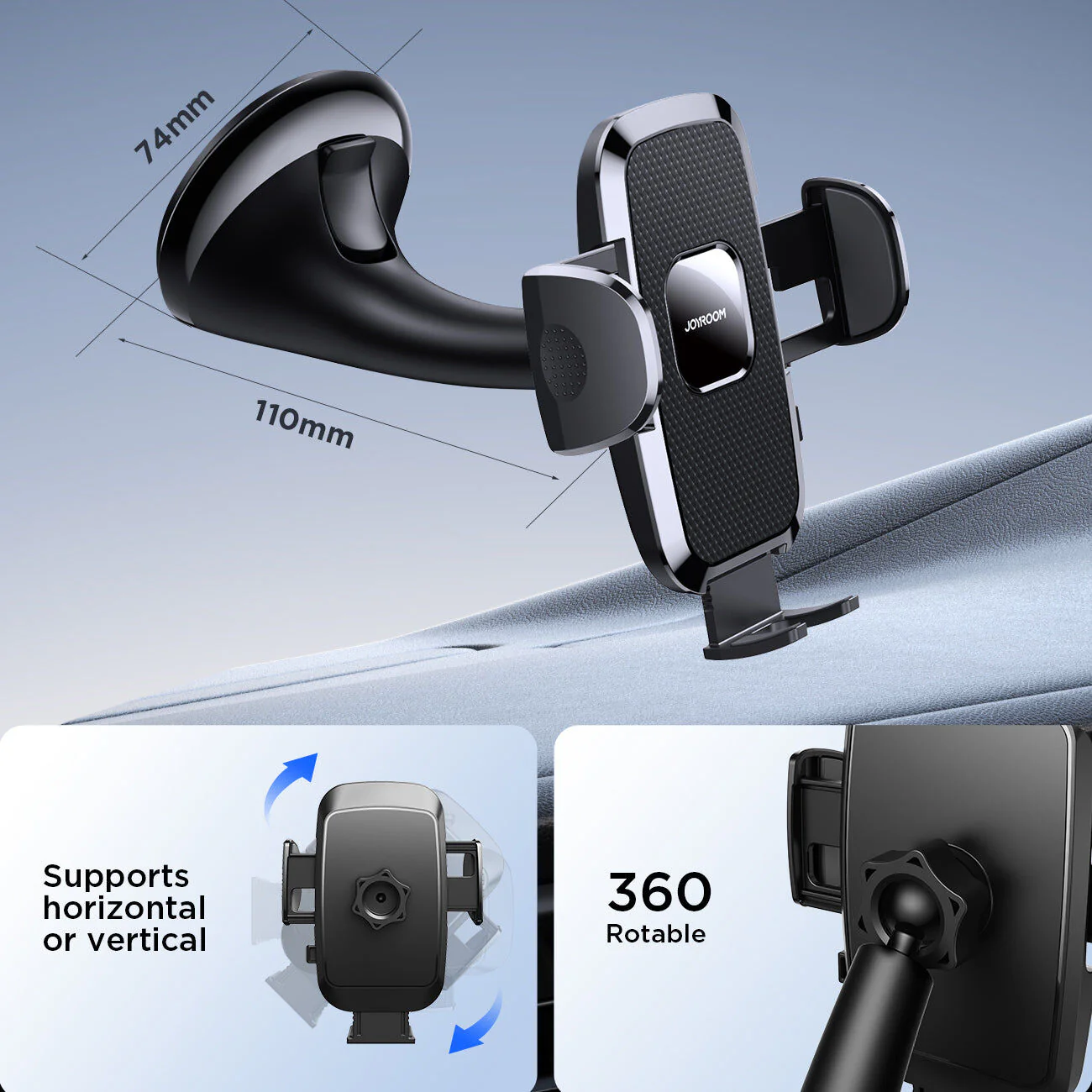 JoyRoom JR-ZS259 Car Mount Phone Holder (Windshield/Dashboard) - Image 6