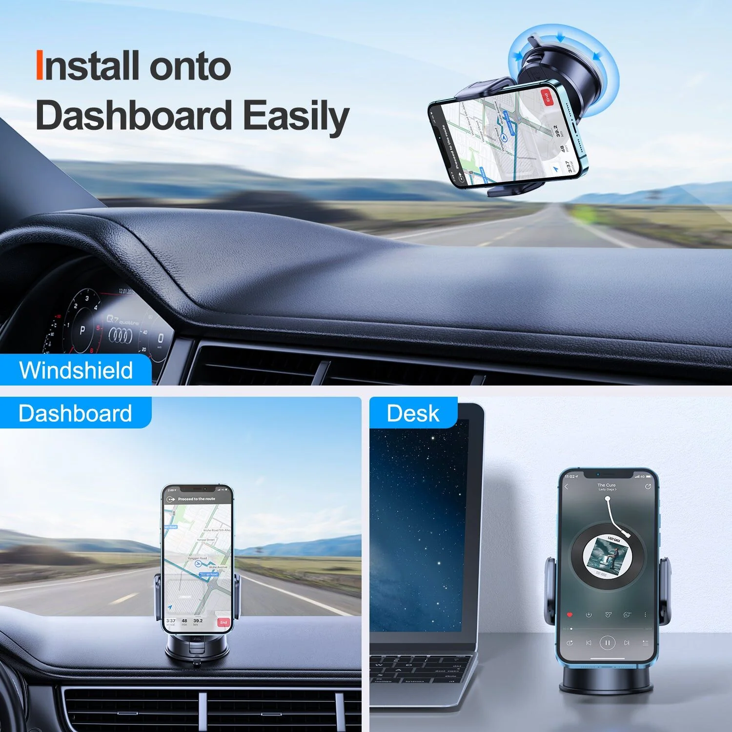 JoyRoom JR-ZS284 Car Mount Phone Holder (Window/Dashboard) - Image 2
