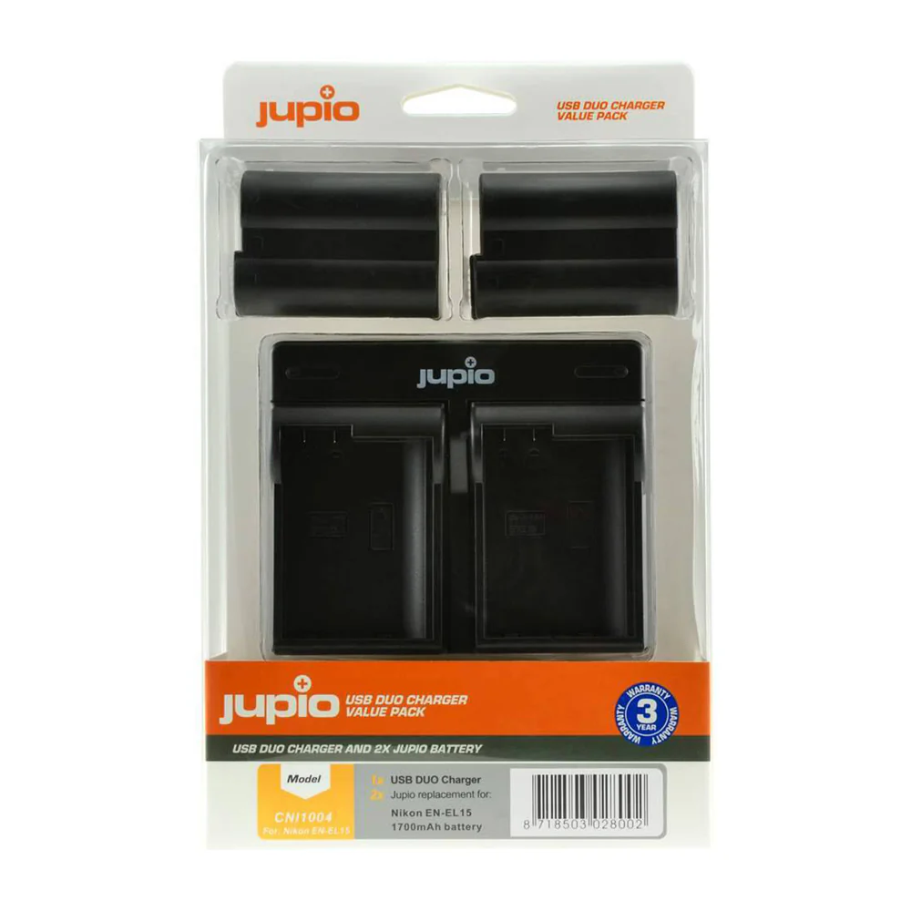 Jupio 2x Batteries 1700mAh & USB Dual Charger Kit For Nikon EN-EL15 - Image 2