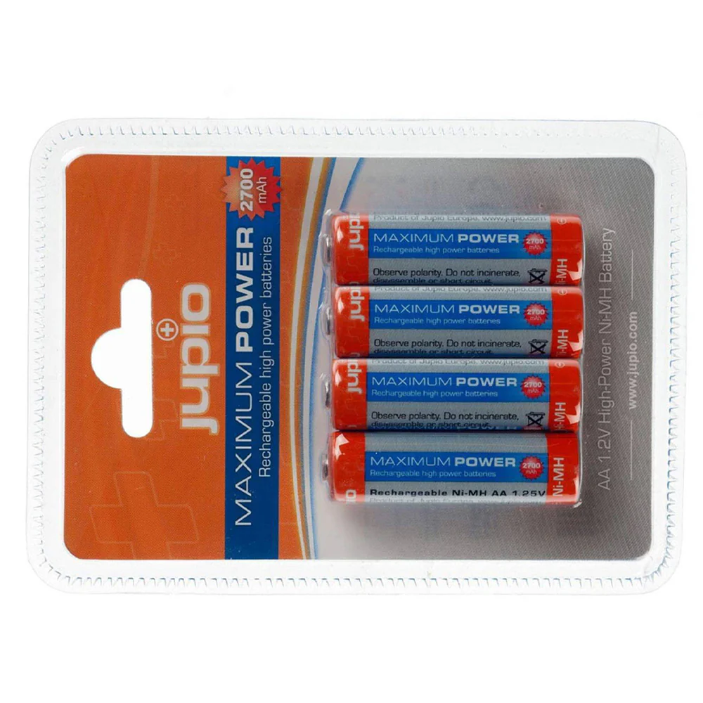 Jupio 4-Pieces Rechargeable AA 1.2V High-Power Batteries 2700mAh - Image 3