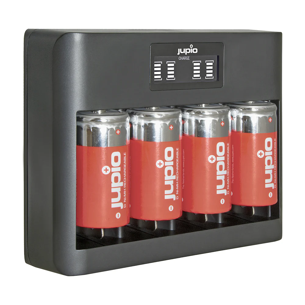 Jupio All-In-One USB Charger with LCD Screen For AA/AAA/C/D/9V Batteries - Image 2