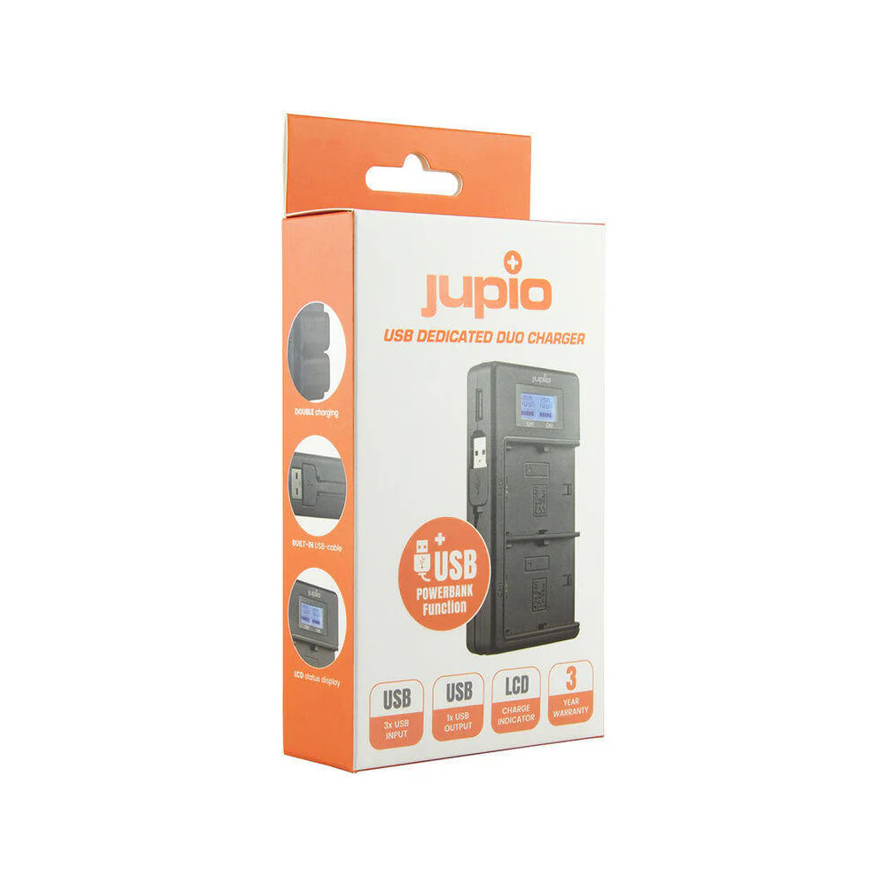 Jupio Dedicated Duo USB Charger with LCD For Sony NP-F550/F750/F970 Batteries - Image 2