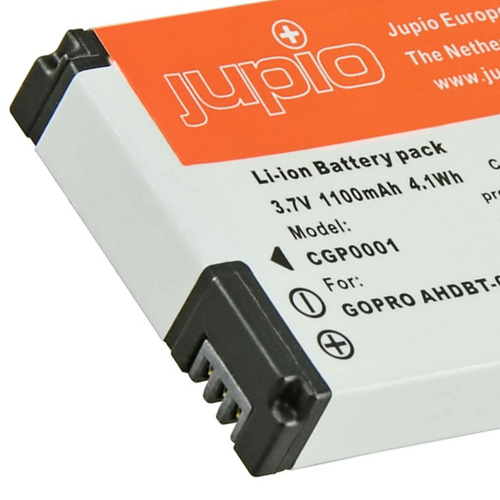 Jupio Li-Ion 3.7V 1100mAh Battery For GoPro Hero/Hero 2 AHDBT-001 Camera - Image 2