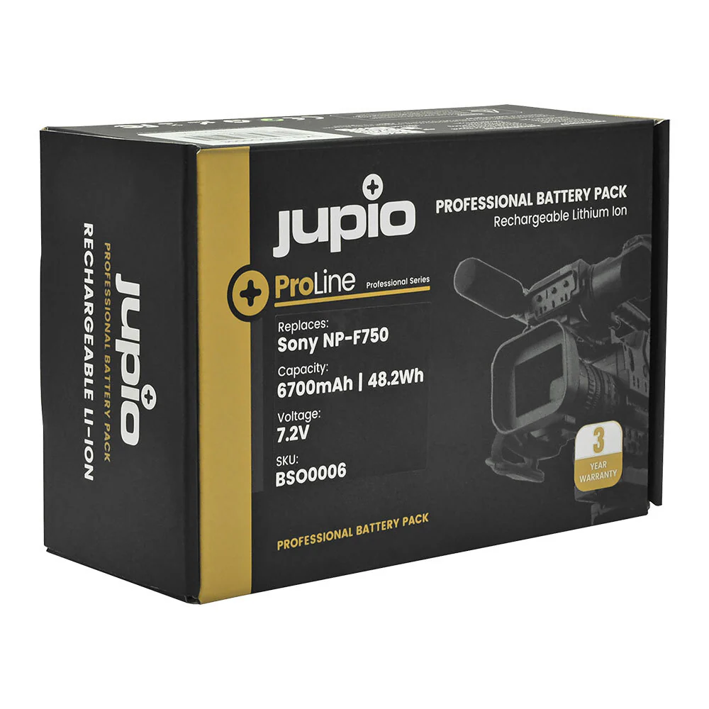Jupio ProLine Li-ion 7.2V 6700mAh Battery For Sony NP-F750 Camera - Image 3